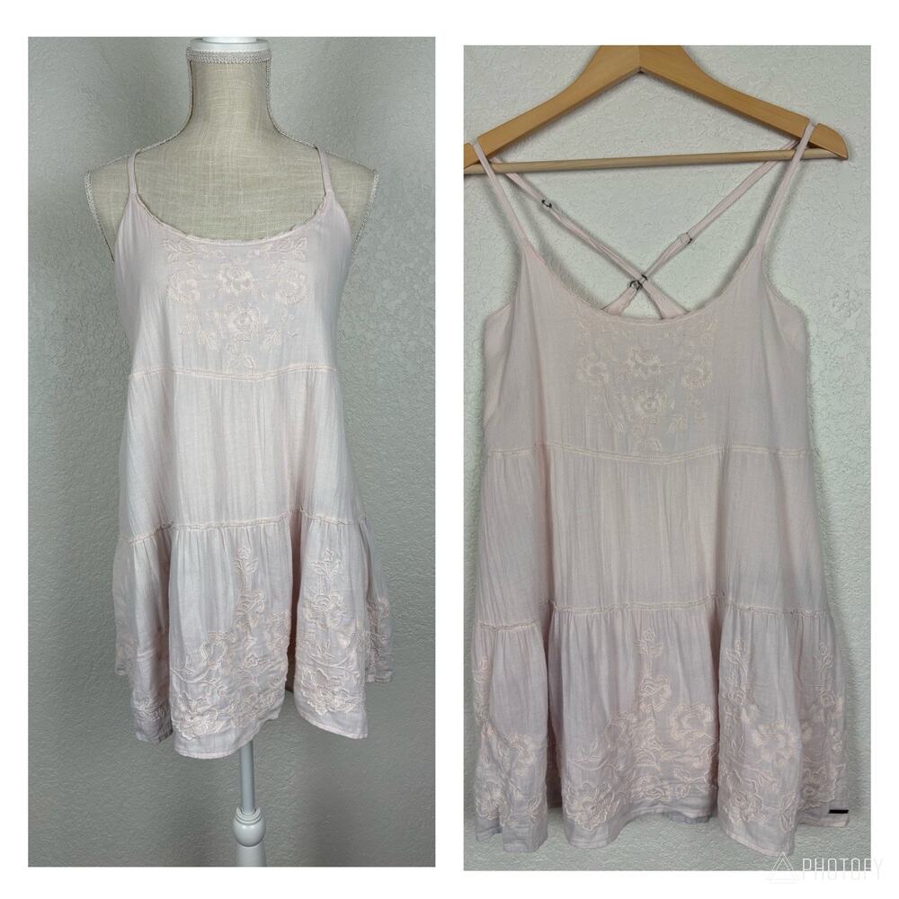 Abercrombie & Fitch Womens‎ Dress Sz Medium Pink Embroidered Boho Festival Flowy